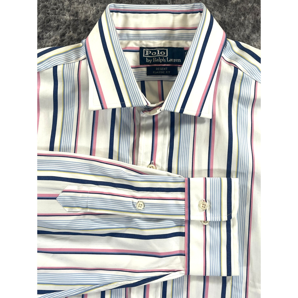 Vintage Polo Ralph Lauren Shirt Men XL Pastel Regent Button Up Casual Preppy